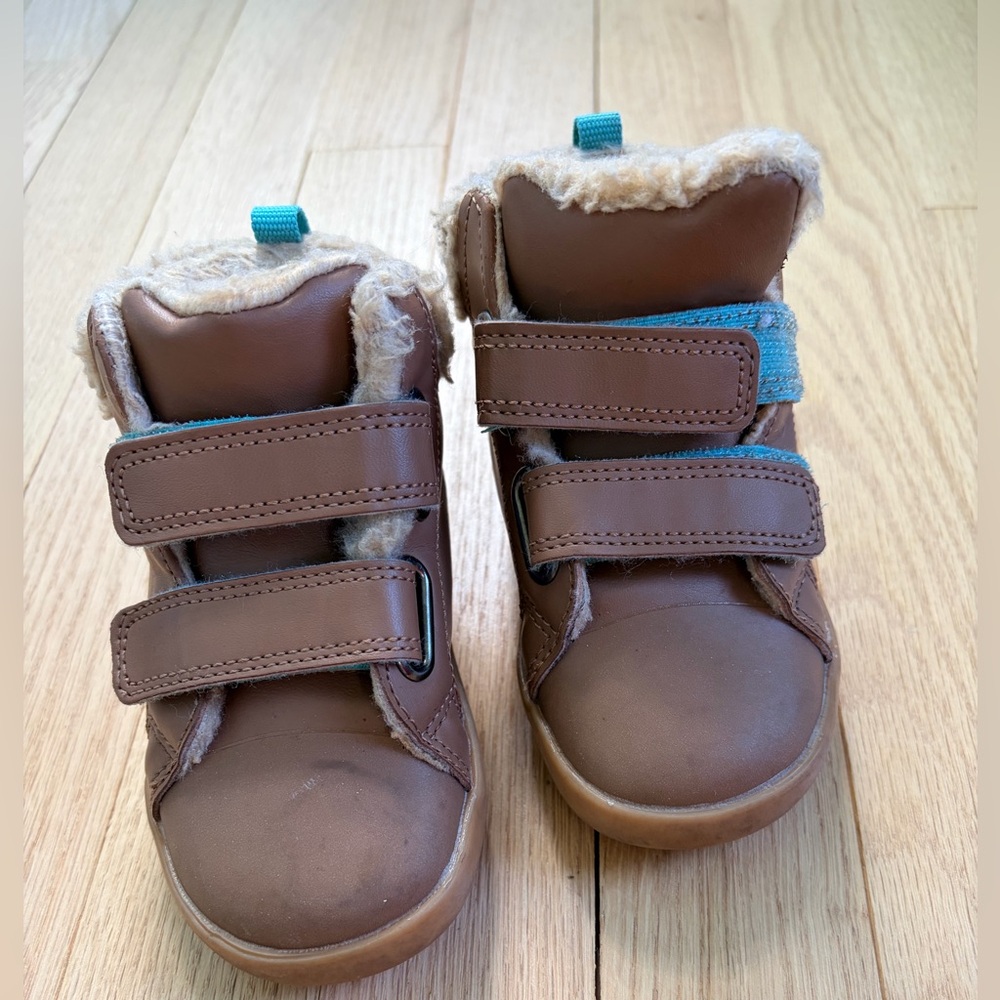 Ten Little Furry High Top Toddler Shoes Size 7.5 Brown Winter Sneakers